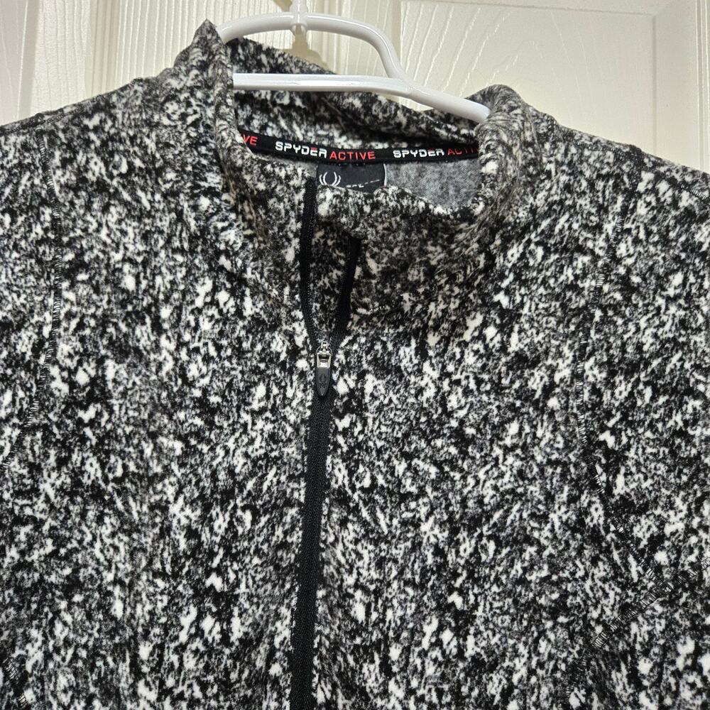 Spyder Active Quarter Zip Pullover Large Black Wh… - image 7